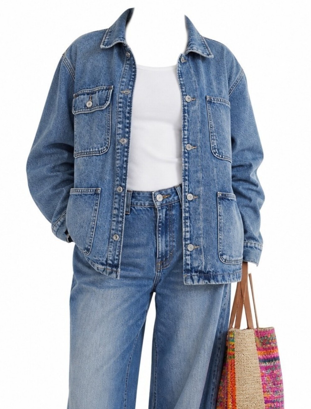 NWT Lucky Brand Denim Jean Jacket 4 pocket UtilityBarn Jacket  XL